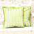 Cotton cushion covers, 'Green Delight' (pair) - Green and White Cotton Printed Dotted Pair of Cushion Covers thumbail