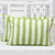 Cotton cushion covers, 'Green Fence' (pair) - 100% Cotton Screen Printed Striped Pair of Cushion Covers thumbail