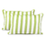 Cotton cushion covers, 'Green Fence' (pair) - 100% Cotton Screen Printed Striped Pair of Cushion Covers (image 2a) thumbail