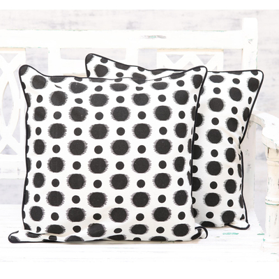 Cotton cushion covers, Spherical Delight (pair)