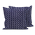 Embroidered denim cushion covers, 'Navy Waves' (pair) - Two Wave Motif Embroidered Denim Cushion Covers from India