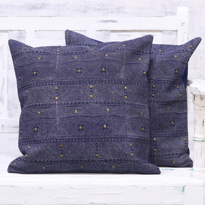 Denim cushion covers, Alluring Midnight (pair)