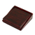 Leather coasters, 'Leafy Intrigue' (set of 4) - Embossed Leather Coasters from India (Set of 4)