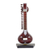 Decorative miniature wood sitar, 'Four String Beauty' - Miniature Assorted Wood Sitar Instrument with Wood Base
