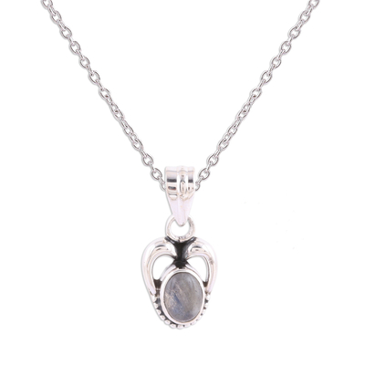 Labradorite and Sterling Silver Pendant Necklace from India