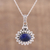 Lapis lazuli pendant necklace, 'Jewel of Jaipur' - Lapis Lazuli and Sterling Silver Pendant Necklace from India