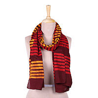 Featured review for Cotton batik scarf, Maroon Queen
