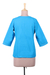 Cotton tunic, 'Elegant Cyan' - Cyan Blue 100% Cotton Embroidered Front Button Tunic (image 2b) thumbail