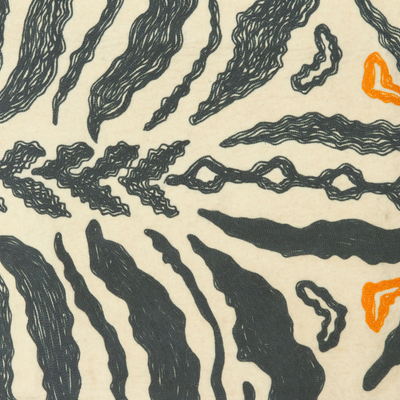 Chain-stitched wool rug, Zebra Safari ' (4x6) - Chain Stitched 100% Wool Zebra Motif Rug from India (4x6)