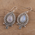 Rainbow moonstone and blue topaz dangle earrings, 'Tranquil Beauty' - Rainbow Moonstone and Blue Topaz Dangle Earrings