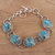 Sterling silver link bracelet, 'Exotic Delight in Blue' - Sterling Silver and Composite Turquoise Link Bracelet