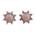 Pendientes de botón de ópalo - Pendientes Botón de Plata de Ley y Ópalo Rosa en Forma de Estrella