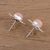 Opal-Knopfohrringe - Sternförmige Knopfohrringe aus rosafarbenem Opal und Sterlingsilber