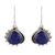 Lapis lazuli dangle earrings, 'Blue Daydream' - Handmade Lapis Lazuli 925 Sterling Silver Dangle Earrings (image 2a) thumbail