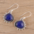 Lapis lazuli dangle earrings, 'Blue Daydream' - Handmade Lapis Lazuli 925 Sterling Silver Dangle Earrings (image 2b) thumbail