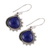 Lapis lazuli dangle earrings, 'Blue Daydream' - Handmade Lapis Lazuli 925 Sterling Silver Dangle Earrings (image 2c) thumbail