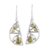 Peridot dangle earrings, 'Green Crescent' - Handmade 925 Sterling Silver Composite Turquoise Earrings