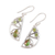 Peridot dangle earrings, 'Green Crescent' - Handmade 925 Sterling Silver Composite Turquoise Earrings