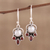 Ohrhänger aus Granat und Zuchtperlen - Ohrringe aus Sterlingsilber mit Granat und Zuchtperlen