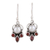 Garnet and cultured pearl dangle earrings, 'Eternal Joy' - Sterling Silver Garnet and Cultured Pearl Earrings