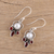 Garnet and cultured pearl dangle earrings, 'Eternal Joy' - Sterling Silver Garnet and Cultured Pearl Earrings