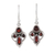 Garnet dangle earrings, 'Eternal Ecstasy' - Handmade 925 Sterling Silver Garnet Earrings India