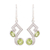 Peridot dangle earrings, 'Glimmering Intellect' - Handmade 925 Sterling Silver Peridot Cubic Zirconia Earrings