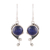 Lapis lazuli dangle earrings, 'Deep Sea Charm' - Handmade 925 Sterling Silver Lapis Lazuli Earrings India (image 2a) thumbail