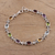 Multi-gemstone link bracelet, 'Jazzy Elegance' - Handmade 925 Sterling Silver Gemstone Tennis Bracelet