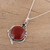 Carnelian and garnet pendant necklace, 'Sunset Glamour' - 925 Sterling Silver Faceted Carnelian and Garnet Necklace