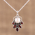 Garnet and cultured pearl pendant necklace, 'Eternal Ecstasy' - 925 Sterling Silver Faceted Red Garnet Pendant Necklace