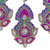 Perlengestickte Ornamente, (4er-Set) - Set mit 4 glamourösen, mit Perlen bestickten Zari-Ornamenten