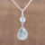 Larimar and blue topaz pendant necklace, 'Alluring Sky' - Dazzling Larimar and Blue Topaz Pendant Necklace from India