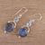 Labradorite and blue topaz dangle earrings, 'Evening Sky' - Labradorite and Blue Topaz Dangle Earrings from India (image 2b) thumbail