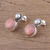 Ohrhänger aus Zuchtperlen und Opalen - Tropfenohrringe aus kultivierten Süßwasserperlen und rosa Opal