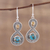 Citrine dangle earrings, 'Dazzling Infinity' - Indian Citrine and Composite Turquoise Dangle Earrings