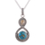 Citrine pendant necklace, 'Dazzling Infinity' - Indian Citrine and Composite Turquoise Pendant Necklace