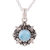 Larimar pendant necklace, 'Ethereal Eden' - Larimar and Sterling Silver Pendant Necklace from India (image 2a) thumbail