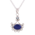 Lapis lazuli and blue topaz pendant necklace, 'Grace of Jaipur' - Lapis Lazuli and Blue Topaz Pendant Necklace from India