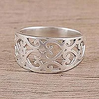 Featured review for Sterling silver band ring, Amour Allure