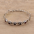 Garnet link bracelet, 'Radiant Red Romance' - Sterling Silver Red Garnet Openwork Link Bracelet