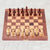 Wood chess set, 'Masters' - Babul Acacia Haldu Wood Chess Set Convertible Storage Box (image 2c) thumbail