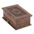 Wood jewelry box, 'Floral Dignity' - Handmade Floral Jali Acacia Wood Jewelry Box from India (image 2a) thumbail