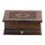 Wood jewelry box, 'Floral Dignity' - Handmade Floral Jali Acacia Wood Jewelry Box from India (image 2d) thumbail