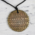 Halskette mit Keramikanhänger - Handbemalte goldene Keramik-Terrakotta-Medaillon-Halskette