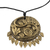 Keramik-Halskette mit Anhänger, „Goldene Kieselsteine“ – Halskette mit handbemaltem goldenen Kieselstein-Anhänger aus Keramik