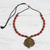 Collar colgante de cerámica - Collar de medallón de oro de señor ganesha de cerámica pintada a mano