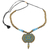 Halskette mit Keramikanhänger - Handbemalte goldene Pfauen-Keramik-Anhänger-Halskette