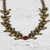 Ceramic beaded necklace, 'Golden Birds' - Hand-Painted Golden Birds Ceramic Beaded Adjustable Necklace