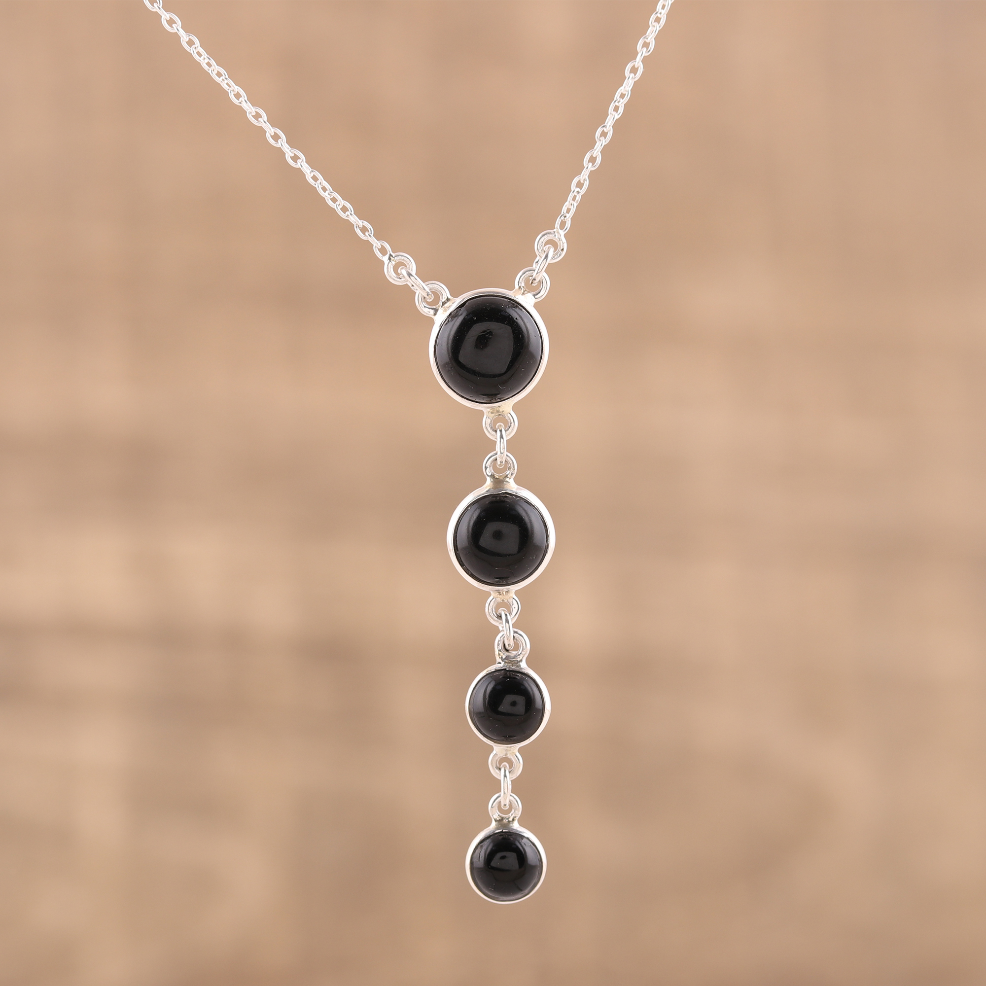 3 x Natural Chrystal Quartzs and Citrine Indian Design Beautiful 925 Sterling Silver Pendant with 100% Natural Black Onyx Cabochon